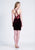 Dave & Johnny - 3759 Bead-Trimmed Velvet Sheath Dress In Red