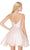 V Neckline Mikado Fit and Flare Cocktail Dress in Pink