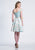 Dave & Johnny - 3768 Beaded Off Shoulder Floral Two-Piece Dress In Blue and Print