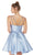 Beaded Straps Fit and Flare Cocktail Dress in Blue