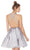 Lace Deep V-neck A-line Cocktail Dress in Silver
