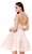 Embroidered Mikado Halter A-line Dress in Pink