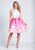 Dave & Johnny - 3775 Beaded Halter Illusion Paneled Floral Dress In Pink and Print