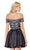Alyce Paris Embroidered Off Shoulder A-Line Dress 3776 In Black