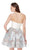 Strapless Sweetheart Floral A-Line Dress in White and Blue
