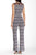 Taylor - Sleeveless Knit Flared Jumpsuit 5278M in Blue and White