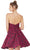 Strapless Jacquard Sweetheart A-line Dress in Pink and Black
