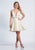Dave & Johnny - 3790 Plunging V-Neck Metallic Floral Dress In Gold