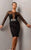 1590 Sheer Plunging Cocktail Dress