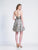 Dave & Johnny - 3794  Metallic Embroidered Floral A-Line Dress In Gray