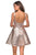 La Femme - 28181 Metallic Scoop A-Line Cocktail Dress In Pink and Gold