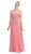 Strapless Shirred Sweetheart Chiffon Evening Dress