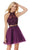Alyce Paris 3803 Two Piece Lace High Halter Cocktail Dress 3803 In Purple