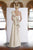Janique - 3804 Lace Beaded Asymmetrical Gown In White