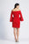 Dave & Johnny - 3809 Off-Shoulder Long Sleeves Cocktail Dress In Red