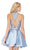 Two Piece High Halter Cocktail Dress in Blue