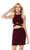 Two-Piece Crisscross Strapped Midriff Jersey Dress in Red
