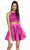 Alyce Paris - 3825 Two-Piece Beaded Lace Top Satin Cocktail Dress In Pink