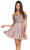 Alyce Paris - 3830 Embroidered Off-Shoulder Chiffon A-Line Dress In Pink and Neutral
