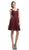 Cinderella Divine - 3832 Wide Strap keyhole Back Ruched Cocktail Dress In Red