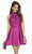 Alyce Paris - 3847 Racerback Lace Bodice Mikado Cocktail Dress In Purple and Pink