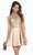Alyce Paris - 3847 Racerback Lace Bodice Mikado Cocktail Dress In Pink and Brown