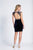 Dave & Johnny - 3852 Plunging V-Neck Sheath Cocktail Dress In Blue