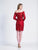 Dave & Johnny - 3857 Off Shoulder Long Sleeve Short Dress In Red
