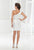 Terani Couture - C3654 Beaded Asymmetric Neck Sheath Dress in White
