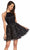 Alyce Paris - 3860 Halter Floral A-Line Cocktail Dress In Black