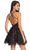 Alyce Paris - 3860 Halter Floral A-Line Cocktail Dress In Black
