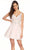 Alyce Paris - 3864 Embroidered Lace V-Neck Cocktail Dress In Pink