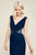 Tadashi Shoji - Laced Side Bodice Backless Column Gown In Blue