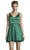Alyce Paris - 3877 Illusion Plunging Neckline Silk Satin Short Dress In Green