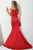 20597 Off-Shoulder Poly-Satin Mermaid Dress