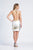Dave & Johnny - 3880 High Halter Crisscross Waist Cocktail Dress In White and Gold