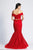 Dave & Johnny - 3887 Two Piece Off-Shoulder Mermaid Dress In Red