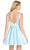 Alyce Paris - 3888 Satin V-Neck Embroidered A-Line Dress In Blue