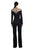 Tadashi Shoji - Long Sleeve Tattoo Motif Illusion Jumpsuit In Black and Neutral