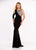 Ashley Lauren - 1153 One Sleeve Beaded Evening Dress in Black