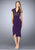 La Femme - 23124 Beaded Lace Ruched Dress In Purple
