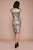 Tadashi Shoji - Knee Length Cap Sleeve Floral Sequined Dress In Silver