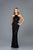Scala - 48944 Sequined Halter Sheath Dress In Black
