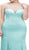 Cap Sleeve Crystal Adorned Illusion Satin Evening Gown