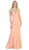 Eureka Fashion - Cap Sleeve Crystal Adorned Illusion Satin Evening Gown
