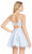 Alyce Paris - 3902 Metallic Jacquard Scoop A-Line Dress In Blue