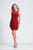 Dave & Johnny - 3908 Beaded Lace Illusion Scoop Cocktail Dress In Red