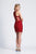 Dave & Johnny - 3908 Beaded Lace Illusion Scoop Cocktail Dress In Red
