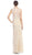 Lattice Motif Illusion Bateau Soutache Evening Gown