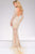 39193A Long-Sleeved Sheer Beaded Long Dress